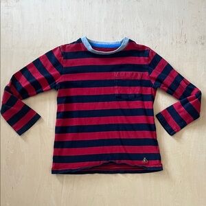 GAP Kids Red and Navy Striped Long Sleeve Tee